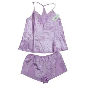 Flora Nikrooz 2-Piece Sharon Collection Satin Sleewear Pajama Set NWT Orchid